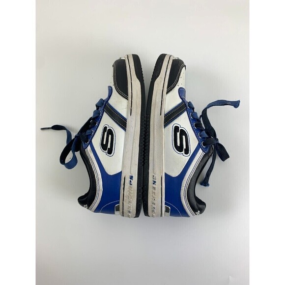 Skechers SKX Leather Sneakers Blue Black White 91787L Lace Up Youth Boys Size 3 - Picture 10 of 11